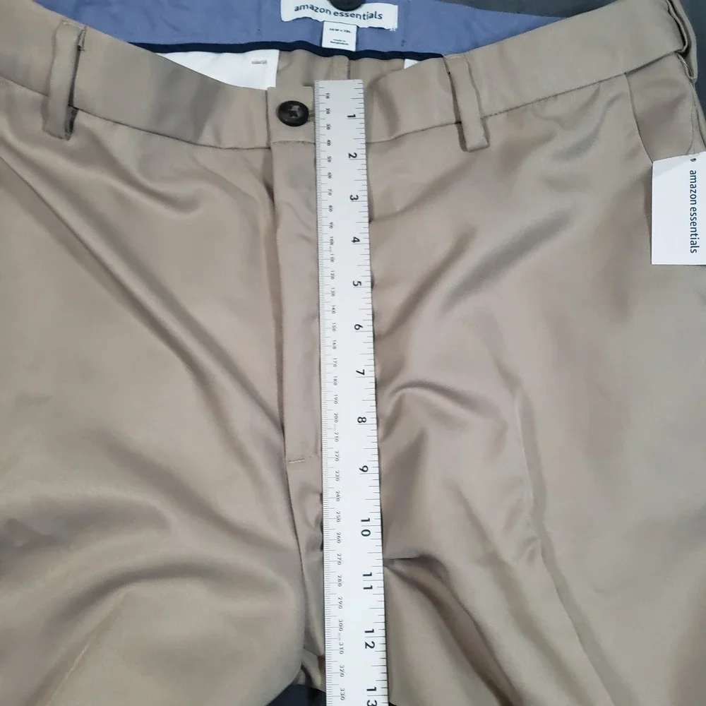 Amazon Essentials Dress Pants Mens 36x28 Khaki Brown Classic Fit Recycled